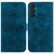 For Samsung Galaxy A54 5G Lily Embossed Leather Phone Case(Dark Blue)
