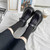Women Leather Shoes Round Toe Mary Janes Shoes Girls Student School Shoes, Size: 37(Brown)