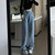 Women Straight Loose Crossover High Waist Wide Leg Jeans, Size: S(Light Blue Cropped Pants)