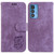 For Motorola Edge 20 Pro Little Tiger Embossed Leather Phone Case(Purple)