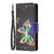 For Motorola Moto G14 4G Colored Drawing Pattern Zipper Leather Phone Case(Big Butterfly)