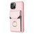 For iPhone 15 BF29 Organ Card Bag Ring Holder Phone Case(Pink)