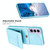 For Samsung Galaxy S21 FE 5G BF28 Frosted Card Bag Phone Case with Holder(Blue) For Samsung Galaxy S21 FE 5G BF28 Frosted Card Bag Phone Case with Holder(Blue)