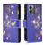For Motorola Moto G14 4G Colored Drawing Pattern Zipper Leather Phone Case(Purple Butterfly)