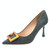 Women Suede High Heels Stiletto Pointed Toe Work Shoes Professional Etiquette Shoes, Size: 36(Blue 8cm)