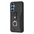 For Samsung Galaxy A34 BF27 Metal Ring Card Bag Holder Phone Case(Black)