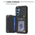 For Samsung Galaxy A34 BF27 Metal Ring Card Bag Holder Phone Case(Black)