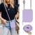 For Samsung Galaxy Z Flip5 Rhombic Texture Card Bag Phone Case with Dual Lanyard(Purple)
