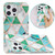 Electroplating Soft TPU Phone Case For iPhone 15 Pro Max(Green White Rhombus)