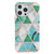 Electroplating Soft TPU Phone Case For iPhone 15 Pro Max(Green White Rhombus)