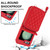 For Samsung Galaxy Z Flip5 Rhombic Texture Card Bag Phone Case with Dual Lanyard(Red)