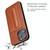 For iPhone 15 Plus Fierre Shann Holder Back Cover PU Phone Case(Brown)