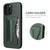 For iPhone 15 Pro Max Fierre Shann Holder Back Cover PU Phone Case(Green) For iPhone 15 Pro Max Fierre Shann Holder Back Cover PU Phone Case(Green)