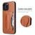 For iPhone 15 Pro Max Fierre Shann Holder Back Cover PU Phone Case(Brown) For iPhone 15 Pro Max Fierre Shann Holder Back Cover PU Phone Case(Brown)