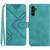 For Samsung Galaxy A25 Line Pattern Skin Feel Leather Phone Case(Light Blue)