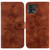 For Motorola Moto G72 Lily Embossed Leather Phone Case(Brown)