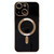 For iPhone 14 Plus Magsafe Plating TPU Phone Case with Lens Film(Black)