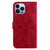 For iPhone 15 Pro Max Lily Embossed Leather Phone Case(Red)