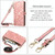 For iPhone 15 Plus Geometric Zipper Wallet Side Buckle Leather Phone Case with Crossbody Lanyard(Pink)