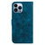 For iPhone 13 Pro Max Lily Embossed Leather Phone Case(Dark Blue)