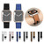 For Apple Watch 8 41mm Hybrid Leather Silicone Watch Band(Grey)