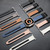 For Apple Watch 8 41mm Hybrid Leather Silicone Watch Band(Grey)
