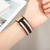 For Apple Watch 8 41mm Hybrid Leather Silicone Watch Band(Grey)