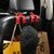 Car Double Hook Stainless Steel Rear Headrest Mobile Phone Holder(Red)