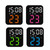 Simple Temperature Display Clock Three Alarm Clock Porch Wall Clock(Green Light)