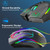 HXSJ T69 4800DPI RGB 2.4GHz Wireless Mouse(Black)