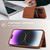For iPhone 15 Pro Max RFID Anti-theft Detachable Card Bag Leather Phone Case(Brown)