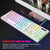 HXSJ L200+X100 Wired RGB Backlit Keyboard and Mouse Set 104 Pudding Key Caps + 3600DPI Mouse(White)