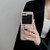 For Samsung Galaxy Z Flip5 5G V-shaped Pattern Leather Ring Holder Shockproof Phone Case(Grey)