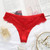 3pcs Ice Silk Seamless One-piece Underwear Women Sexy Lace Thongs(Red)