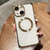 For iPhone 14 Plus Square Magsafe Electroplating TPU Phone Case(Golden)