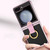 For Samsung Galaxy Z Flip5   5G Electroplated Ring Transparent PC Shockproof Phone Case(Green)
