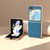 For Samsung Galaxy Z Flip5 Nano Electroplating Genuine Leather Litchi Texture Phone Case(Blue)