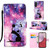 For Samsung Galaxy S23 FE 5G Colored Drawing Pattern Plain Weave Leather Phone Case(Baby Panda)