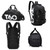 Wet and Dry Separation Fitness Backpack Swimming Taekwondo Waterproof Travel Bag(Simple Black Bottom Blue Word)