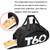 Wet and Dry Separation Fitness Backpack Swimming Taekwondo Waterproof Travel Bag(Simple Black Bottom Blue Word)