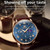 OLEVS 2893 Men Multifunctional Business Quartz Watch(Brown + Blue)