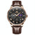 OLEVS 2893 Men Multifunctional Business Quartz Watch(Brown + Black)