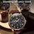 OLEVS 2893 Men Multifunctional Business Quartz Watch(Brown + Black)