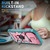 For iPhone 15 Pro Max Sliding Camshield Holder Phone Case(Pink+Green)