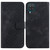 For Samsung Galaxy A22 4G 7-shaped Embossed Leather Phone Case(Black)