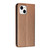 For iPhone 15 Carbon Fiber Texture Flip Holder Leather Phone Case(Brown)