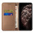 For iPhone 15 Carbon Fiber Texture Flip Holder Leather Phone Case(Brown)
