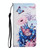 For iPhone 15 Pro 3D Colored Drawing Flip Leather Phone Case(Purple butterfly)