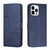 For iPhone 15 Pro Max Stitching Calf Texture Buckle Leather Phone Case(Blue)