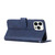 For iPhone 15 Pro Max Stitching Calf Texture Buckle Leather Phone Case(Blue)